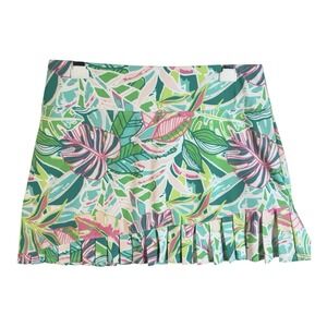 Sigrid Olsen Golf Tennis Skort Palm Leaf Print Skirt Size M  Tropical Pickleball